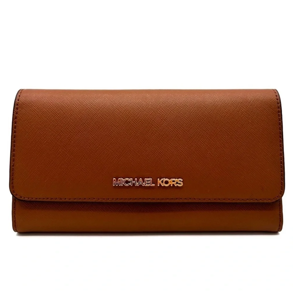 Michael Kors Large trifold Wallet Luggage (NWT)